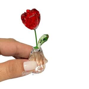 Swarovski Red Rose Flower Dream Figurine